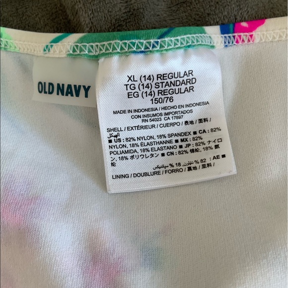 Old Navy, White and Floral One Piece, Size: 14Y - Picture 3 of 3